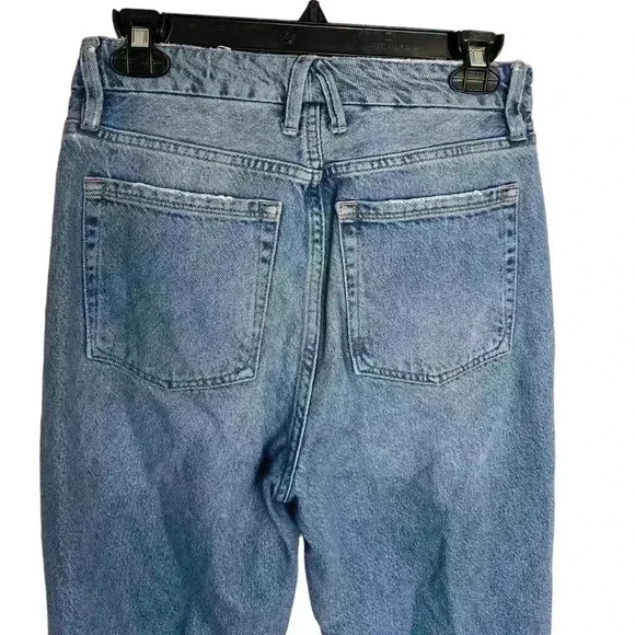 Good American Good Boy Distressed Boyfriend Jeans In Blue536 Size 2/26 - Picture 10 of 12